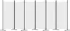 A row of six white room dividers on black stands. Voir les images du produit