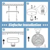 Diagrams illustrating the installation steps for a light fixture. Produktbild-Vorschau