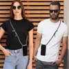 A man and a woman are standing next to each other, both wearing phone cases with lanyards around their necks. Produktbild-Vorschau