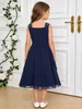 Mädchen Chiffon Abendkleid mit Strasssteinen Gr. 152 – Produktbild-Vorschau 2