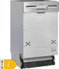 A silver and gray dishwasher is shown from a side-angle perspective against a white background. The energy efficiency label is visible in the bottom left corner. Produktbild-Vorschau