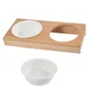 Hundenapf aus Keramik, Ø 12 cm, mit Bambus-Ständer Produktbild-Vorschau 2