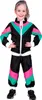 A young girl is posing in a colorful tracksuit. Produktbild-Vorschau