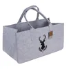 OOTB Graue Filztasche für Kaminholz Hirschkopf Produktbild-Vorschau 3