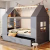 Lit pour enfant 90 x 200 cm, lit cabane avec 2 tiroirs, Voir les images du produit 2