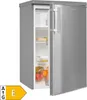An open refrigerator with food items inside, and an energy efficiency label at the bottom left. Produktbild-Vorschau