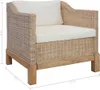 vidaXL Sessel mit Auflagen Natur Rattan -  Sessel Produktbild-Vorschau 9
