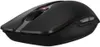 A black computer mouse is shown from a side angle against a white background. Produktbild-Vorschau