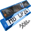 2 Kennzeichenhalter Blau - Chrom Kennzeichenhalterung Produktbild-Vorschau 1