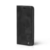 A black flip case for a smartphone, shown from the side. Produktbild-Vorschau