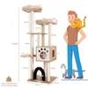 COSTWAY Tiragraffi a 6 livelli 176 cm, albero per gatti con Anteprima dell’immagine prodotto 3