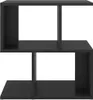 A black wooden shelf unit with an S-shaped design. Podgląd zdjęcia produktu