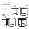 Hawthyhome Couchtisch-Set 2 Stücke Beistelltisch aus Holz Produktbild-Vorschau 3