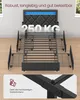 A bed frame with drawers and a headboard with LED lighting, shown from a slightly elevated angle. Produktbild-Vorschau
