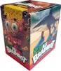 A product box for a sticker collection, featuring cartoonish illustrations of spaghetti and a shark. Produktbild-Vorschau