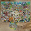 A large SpongeBob SquarePants puzzle featuring many characters from the show, laid out on a wooden floor. A smaller box of the same puzzle is placed in front of it. Náhled obrázku produktu