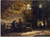 ARTland Leinwandbild Das Paar auf der Bank Größe: 40x30 cm Produktbild-Vorschau 1