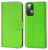 A bright green book-style phone case is shown from the front and back. Podgląd zdjęcia produktu