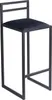 Barhocker Schwarz 95 cm mit Lehne – Metall Barstuhl mit Produktbild-Vorschau 1