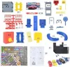 A collage of various toy garage accessories, including cars, a helicopter, track pieces, signs, and building components. Anteprima dell’immagine prodotto