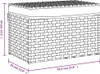 A line drawing of a wicker storage ottoman with dimensions indicated. Voir les images du produit