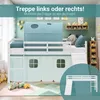 Lit mezzanine Homestyle4u 90 x 200 cm pour enfants, blanc, Voir les images du produit 4