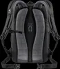 The back of a black Deuter backpack is shown against a black background. Produktbild-Vorschau