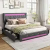 Letto imbottito ProximaX 160x200 cm grigio con LED RGB – Anteprima dell’immagine prodotto 8