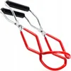 A pair of red and silver jar tongs with black handles, isolated on a white background. Anteprima dell’immagine prodotto