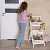 EcoDeco drevený biely kaskádový stojan na kvety 3-radový s Náhľad obrázku produktu 7