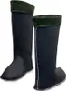 Two black boots with green trim at the top, shown from a slight angle against a white background. Produktbild-Vorschau