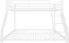 A white metal bunk bed with a ladder on the right side, shown from the front. Voir les images du produit