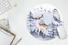 MuchoWow® Mauspad Mousepad Winter - Rotwild - Eule 30x30 cm Produktbild-Vorschau 5