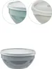A set of three food storage containers with lids, shown in different colors and close-up views. Produktbild-Vorschau