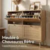 CASABEL Meuble à Chaussures 4 Abattants, Style Rétro, Bois Voir les images du produit 3