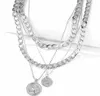 Collana a catena da donna con medaglioni, oro, lunghezza 50 Anteprima dell’immagine prodotto 4