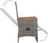 3-tlg. Garten-Lounge-Set mit Kissen Poly Rattan Grau Produktbild-Vorschau 7