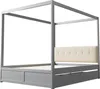 Letto a baldacchino Sweiko140x200 cm con ampi cassetti e Anteprima dell’immagine prodotto 13