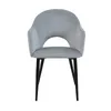 A single gray upholstered chair with black legs is shown against a white background. Produktbild-Vorschau
