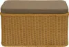A rectangular woven storage bench with a padded seat. Produktbild-Vorschau