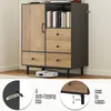 KOMFOTTEU Mobile buffet con 1 armadio, 1 ripiano e 4 Anteprima dell’immagine prodotto 2