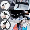 Collage of a portable vacuum cleaner being used in different scenarios: cleaning car interior, steaming a surface, and vacuum sealing a bag. Podgląd zdjęcia produktu