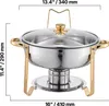 VEVOR Chauffe-plats Hot Pot Buffet avec 4 grands récipients Voir les images du produit 16