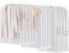 A row of garment bags on a clothes rack, each containing a different piece of clothing. Produktbild-Vorschau