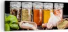 Bild auf Leinwand - Leinwandbild - Gewürze Knoblauch Holz Produktbild-Vorschau 1