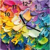 Wanduhr aus Glas mit Motiv Farbenfrohe Pinselstriche- 30 x Produktbild-Vorschau 1