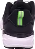 The back view of a black sneaker with a green loop on the heel. Produktbild-Vorschau