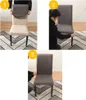 6x Stuhlhussen Stretch Grau Elastische Stuhlbezüge Produktbild-Vorschau 7