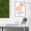 Mr. & Mrs. Panda Bild Capybara Blume DIN A0 - Weiß - Produktbild-Vorschau 2