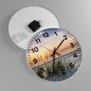 Wanduhr - Rund - Glasuhr - Westen Sonne Strand - 30x30cm - Produktbild-Vorschau 2